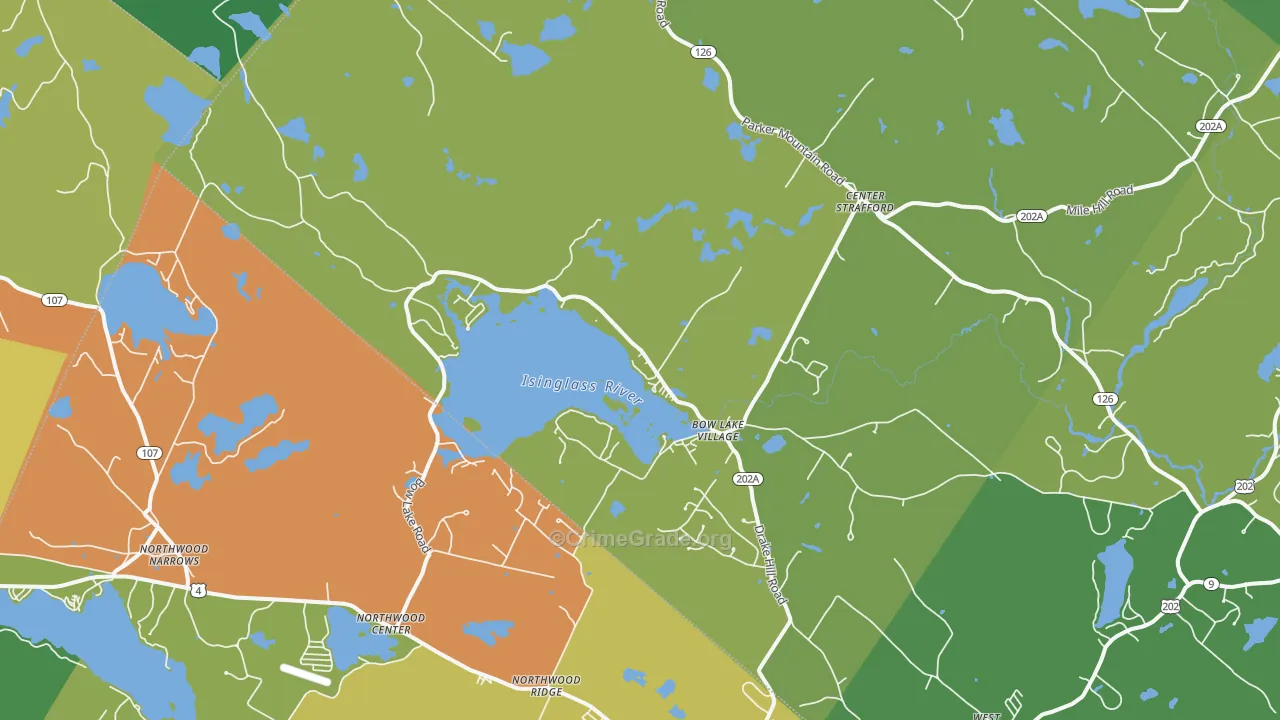 Strafford, NH Map of Vandalism Rates