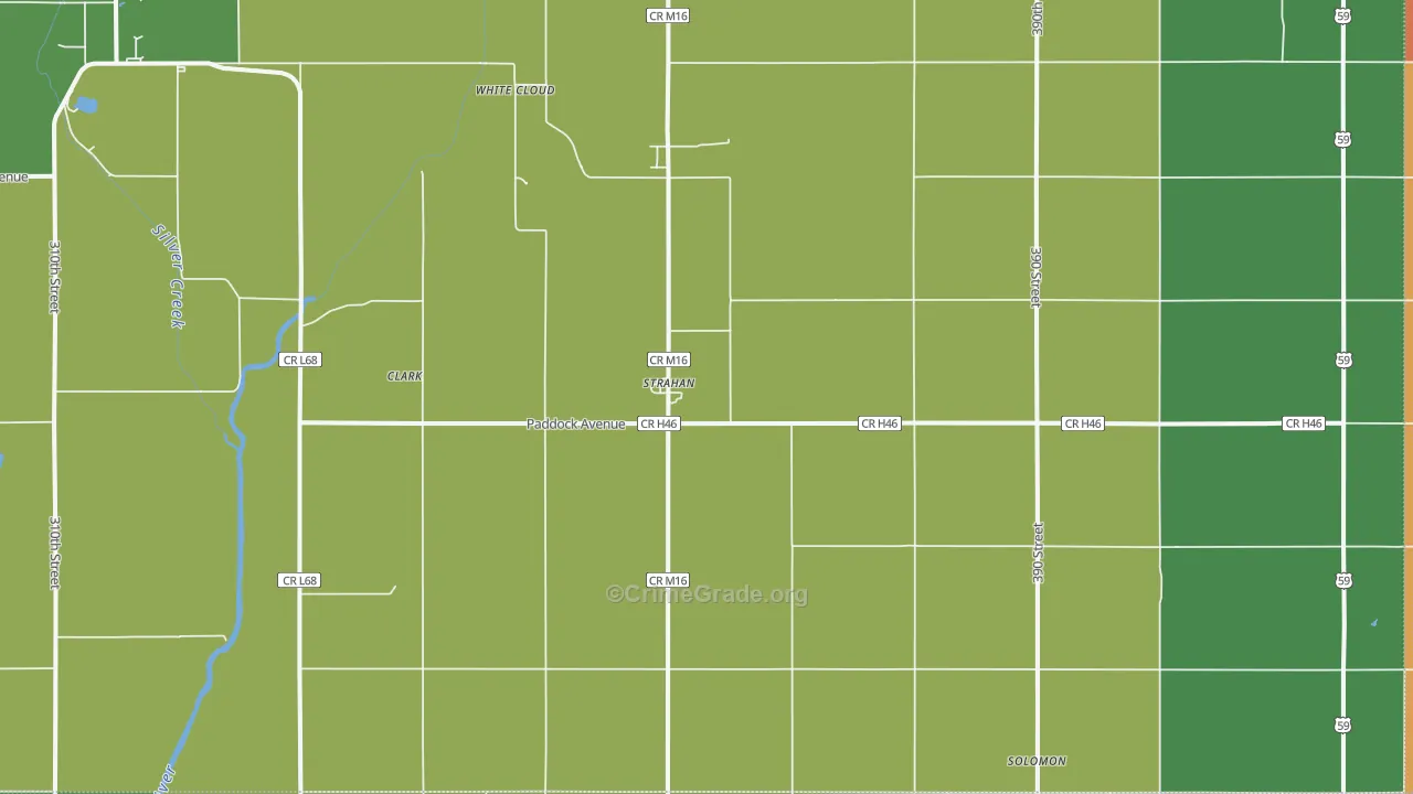 Strahan, IA Map of Vandalism Rates