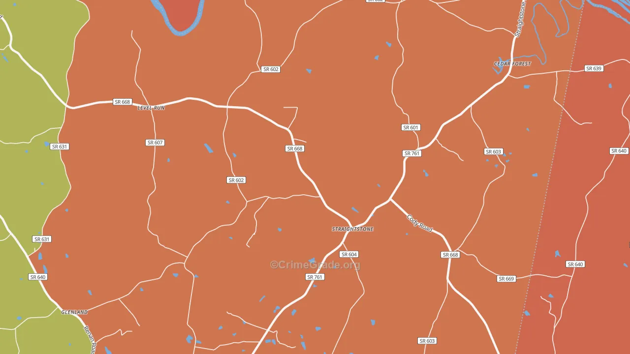 Straightstone, VA Map of Vandalism Rates