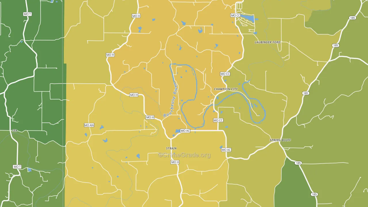 Strain, MO Map of Vandalism Rates