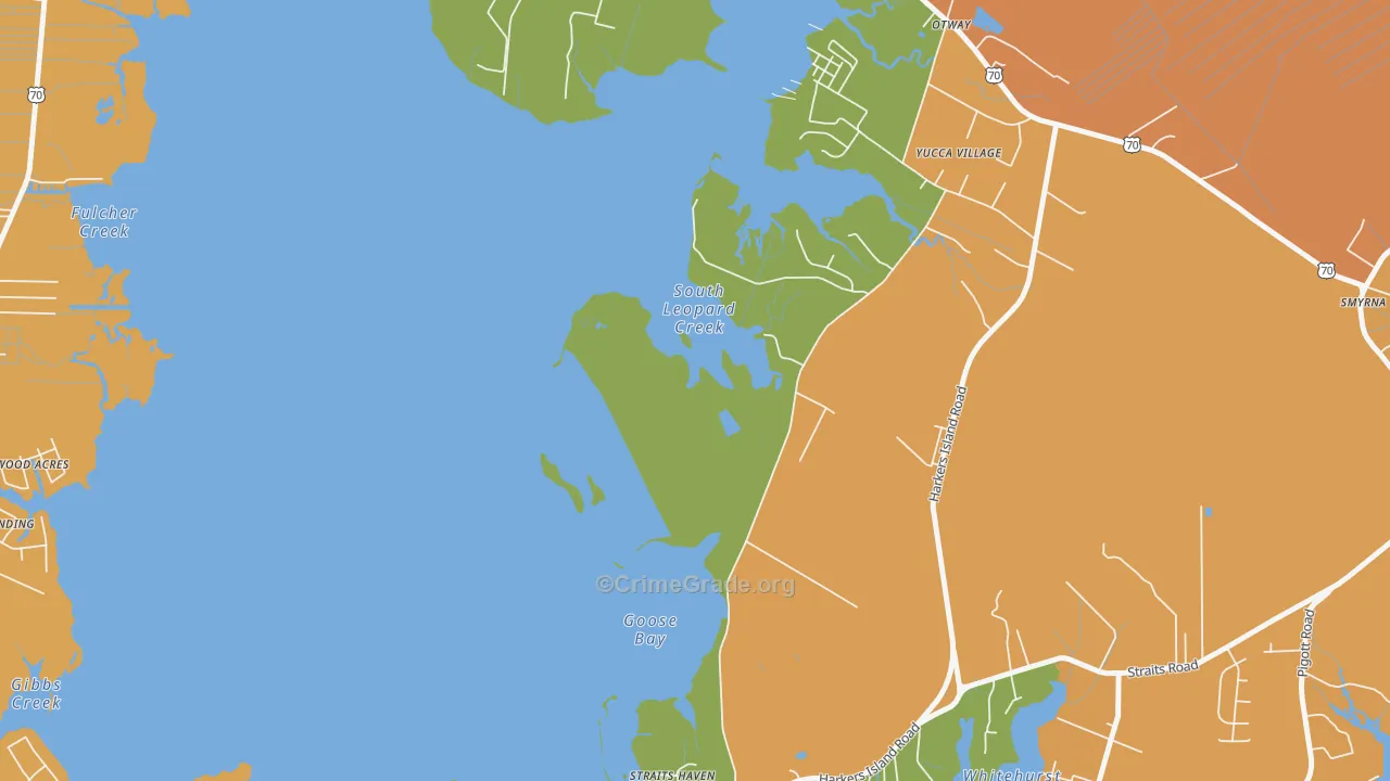 Straits, NC Map of Vandalism Rates