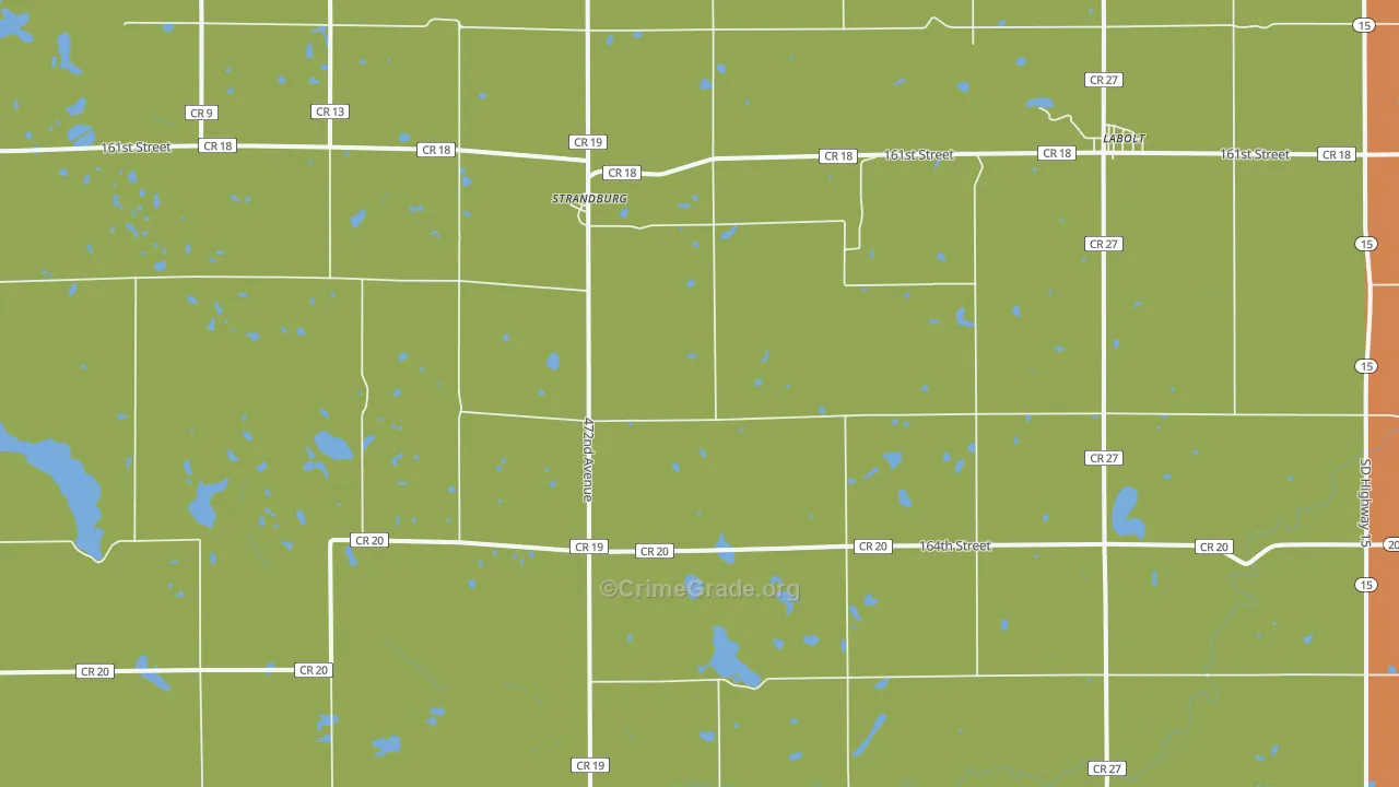 Strandburg, SD Map of Vandalism Rates