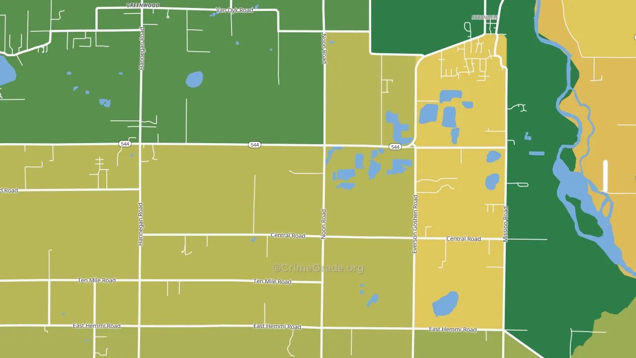 Strandell, WA Map of Vandalism Rates