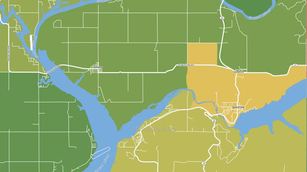 Strang, OK Map of Vandalism Rates