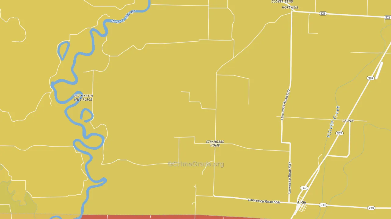 Strangers Home, AR Map of Vandalism Rates