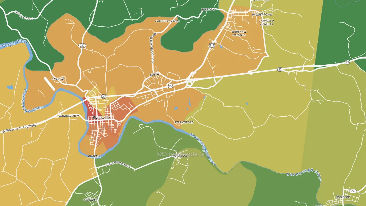Strangford, PA Map of Vandalism Rates