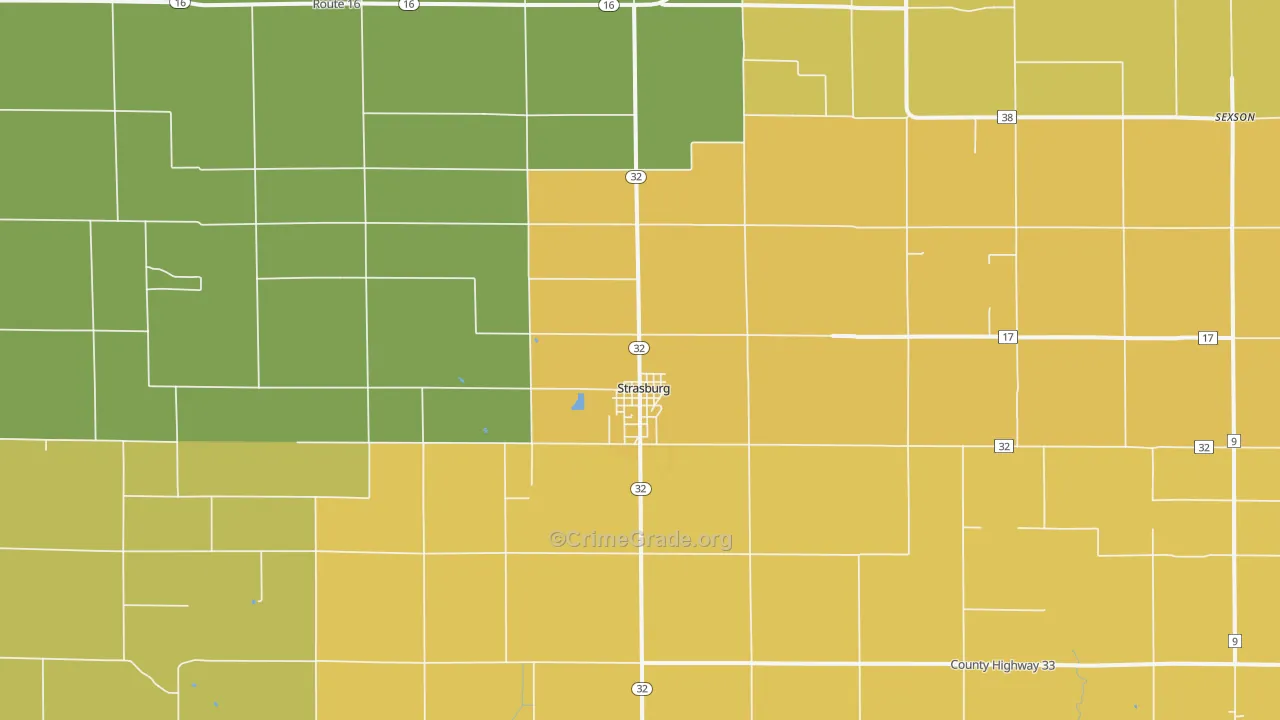 Strasburg, IL Map of Vandalism Rates
