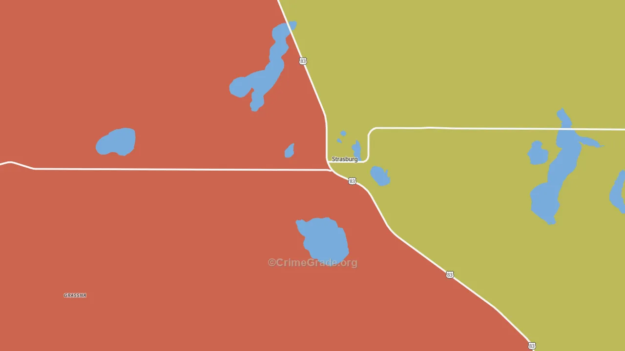 Strasburg, ND Map of Vandalism Rates