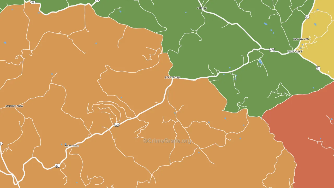 Stratford, NC Map of Vandalism Rates