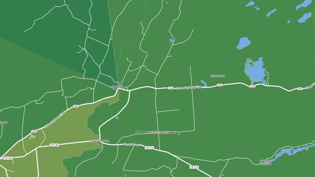Stratford, NY Map of Vandalism Rates