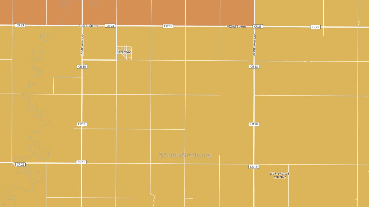 Stratford, SD Map of Vandalism Rates