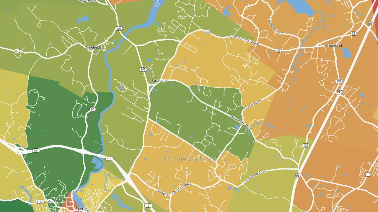 Stratham, NH Map of Vandalism Rates