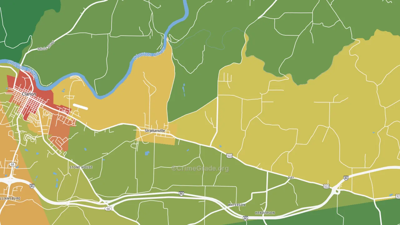 Strattanville, PA Map of Vandalism Rates