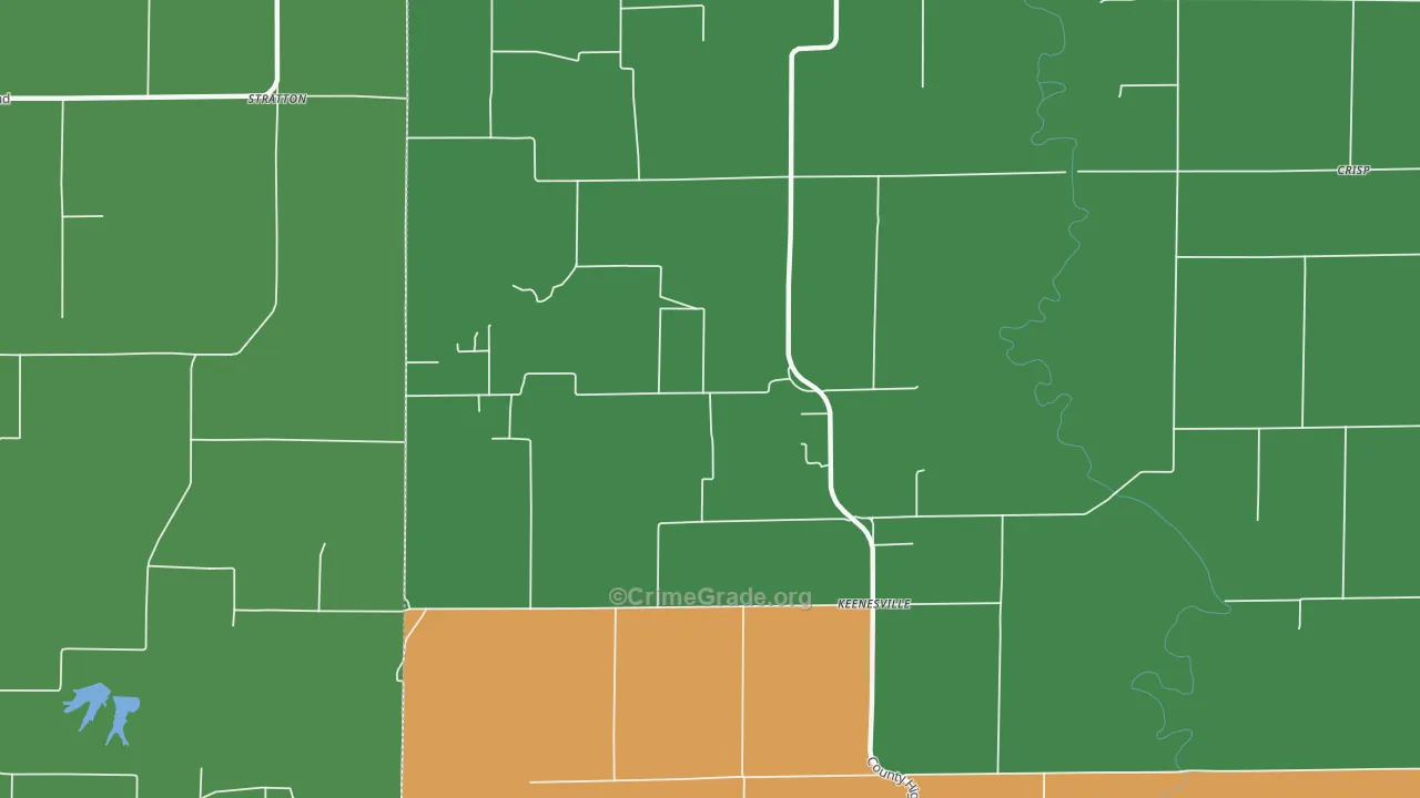 Stratton, IL Map of Vandalism Rates