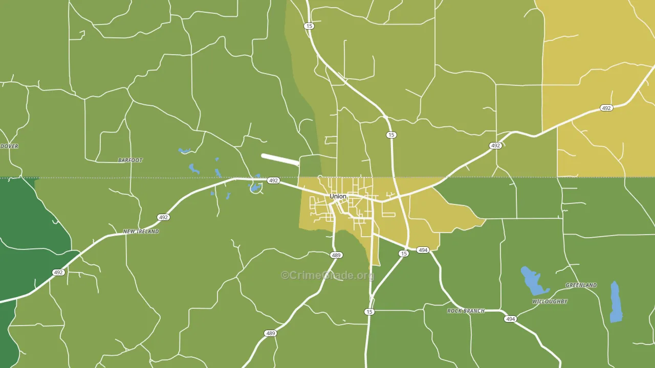 Stratton, MS Map of Vandalism Rates