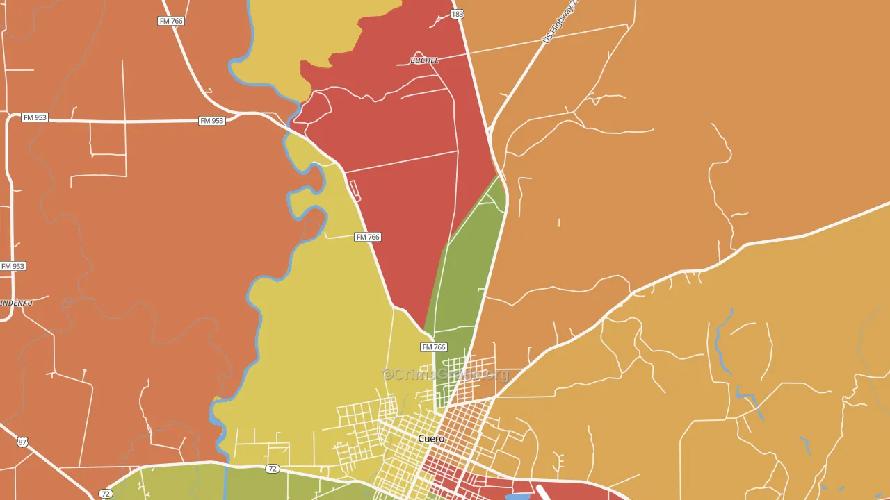 Stratton, TX Map of Vandalism Rates