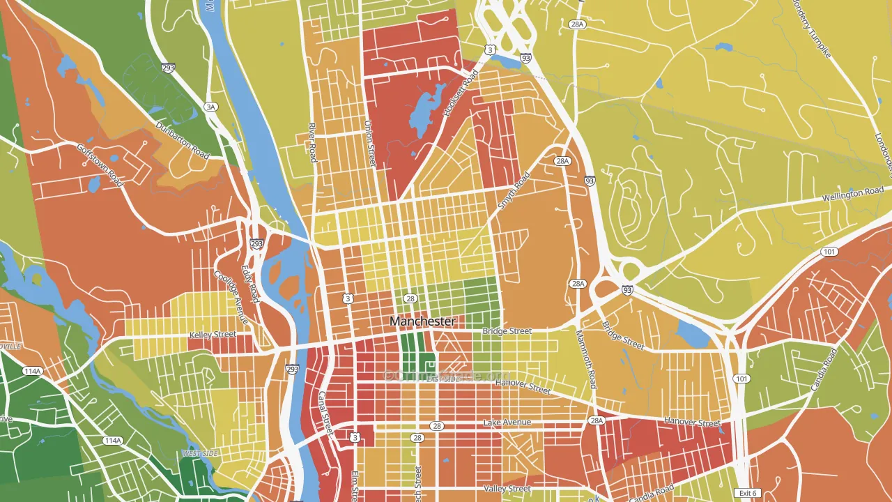 Straw-Smyth, Manchester, NH Map of Vandalism Rates
