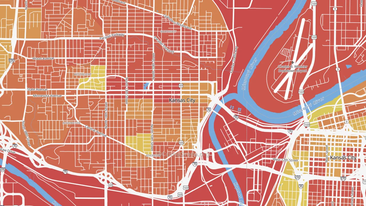 Strawberry Hill, Kansas City, KS Map of Vandalism Rates