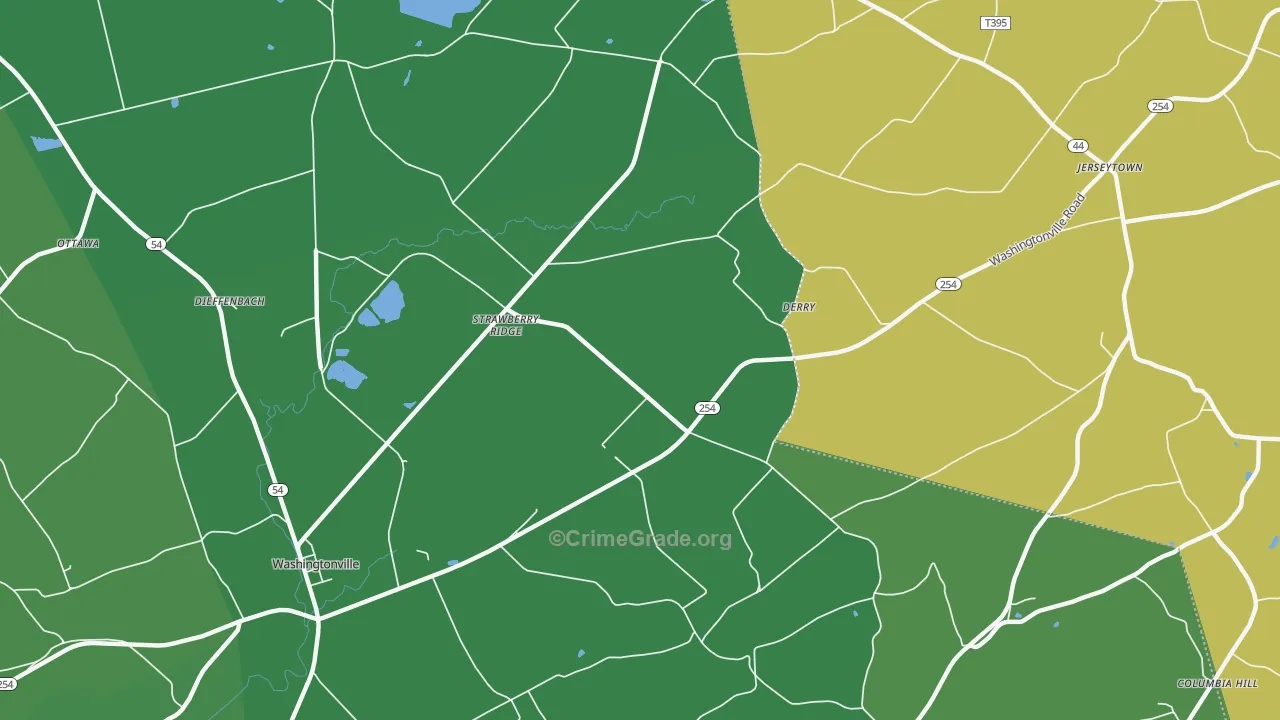 Strawberry Ridge, PA Map of Vandalism Rates
