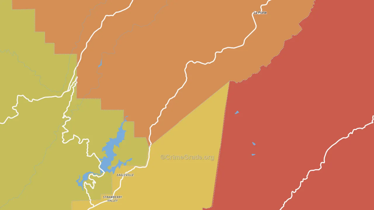 Strawberry Valley, CA Map of Vandalism Rates