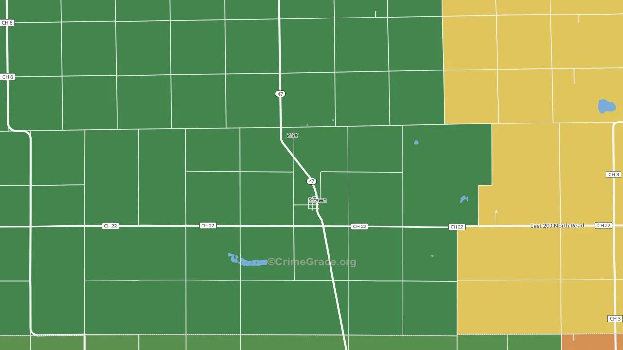 Strawn, IL Map of Vandalism Rates