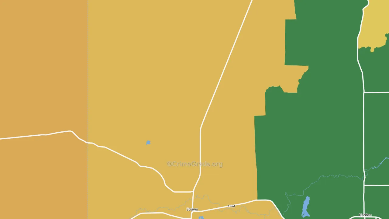 Strawn, TX Map of Vandalism Rates