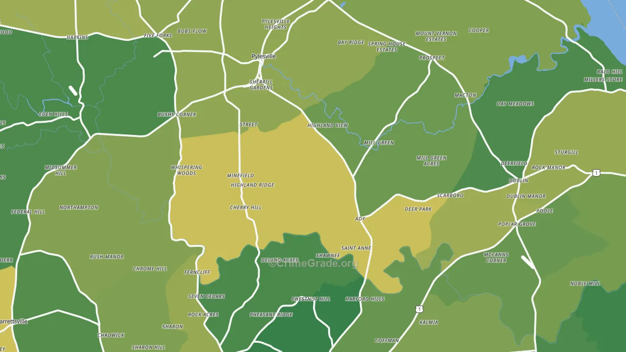 Street, MD Map of Vandalism Rates