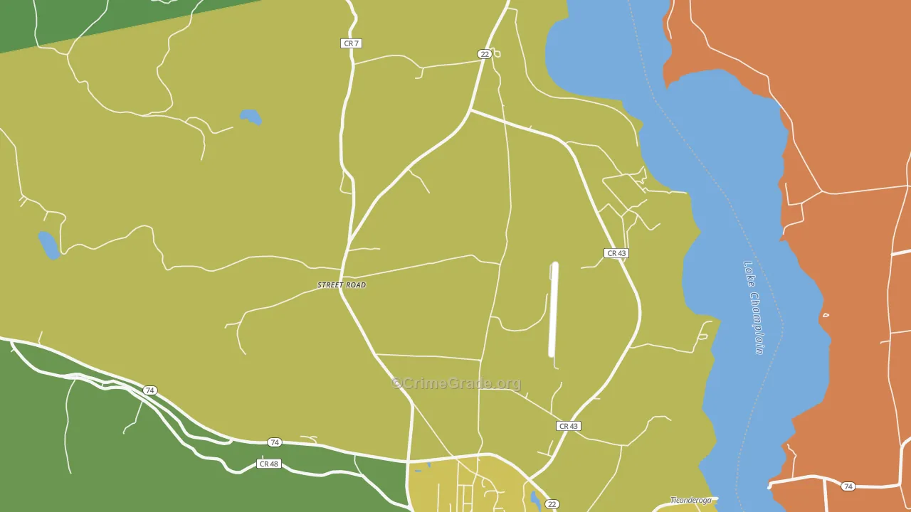 Street Road, NY Map of Vandalism Rates