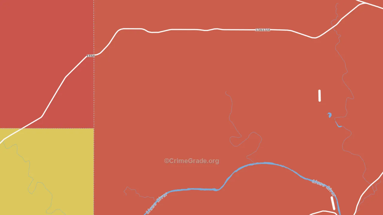 Streeter, TX Map of Vandalism Rates