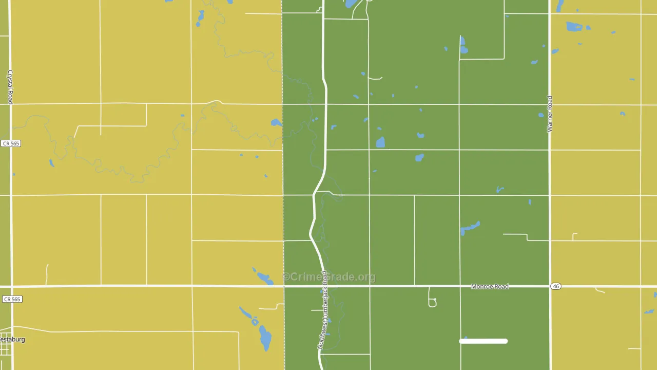 Strickland, MI Map of Vandalism Rates
