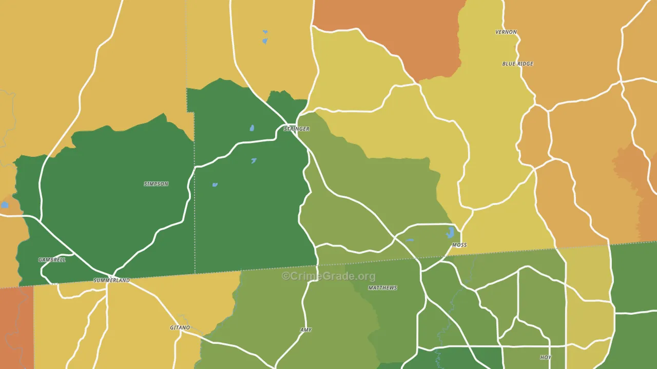 Stringer, MS Map of Vandalism Rates