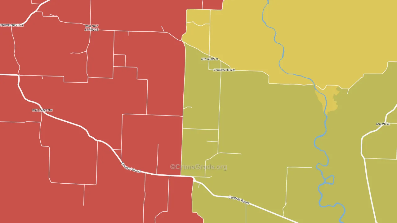 Stringtown, AR Map of Vandalism Rates