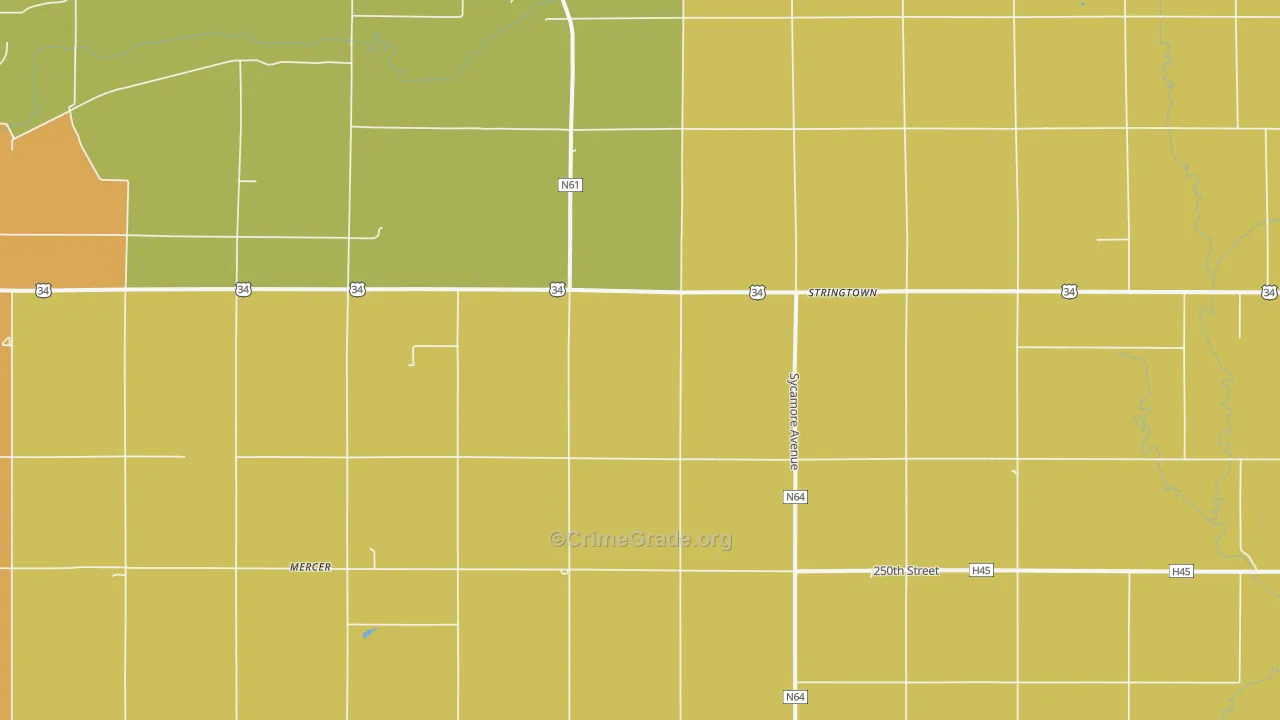 Stringtown, IA Map of Vandalism Rates