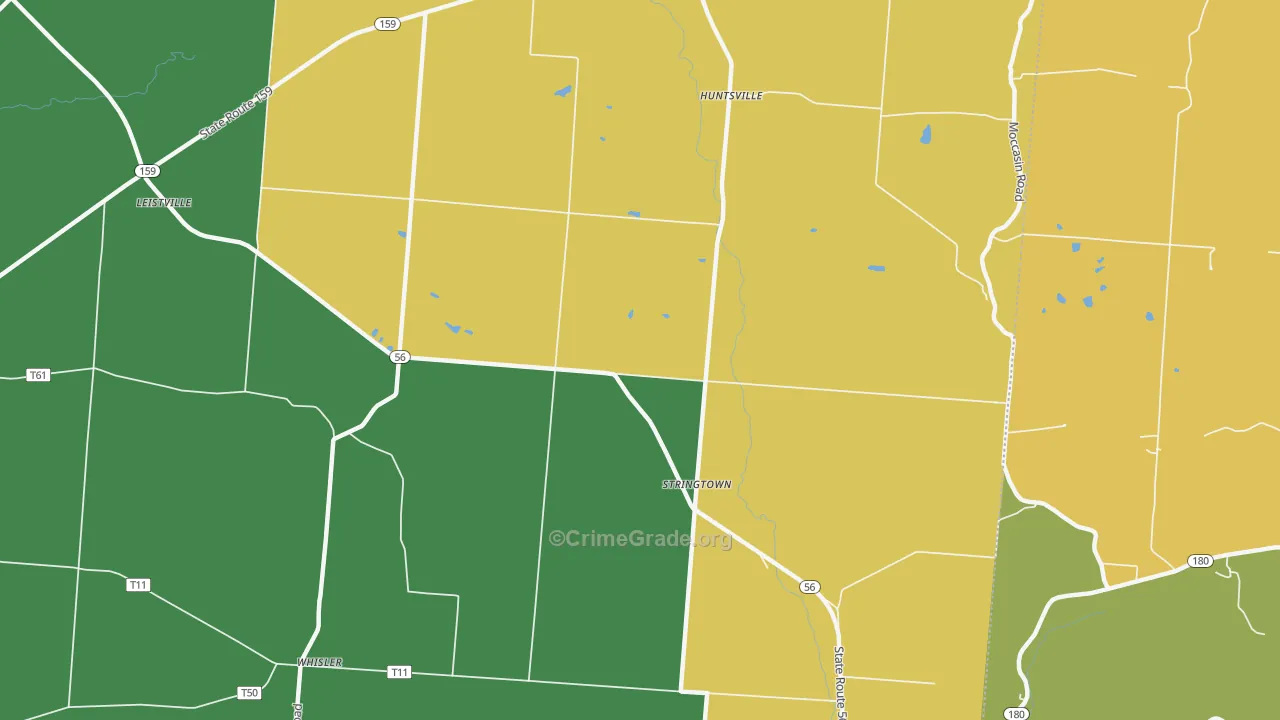Stringtown, OH Map of Vandalism Rates