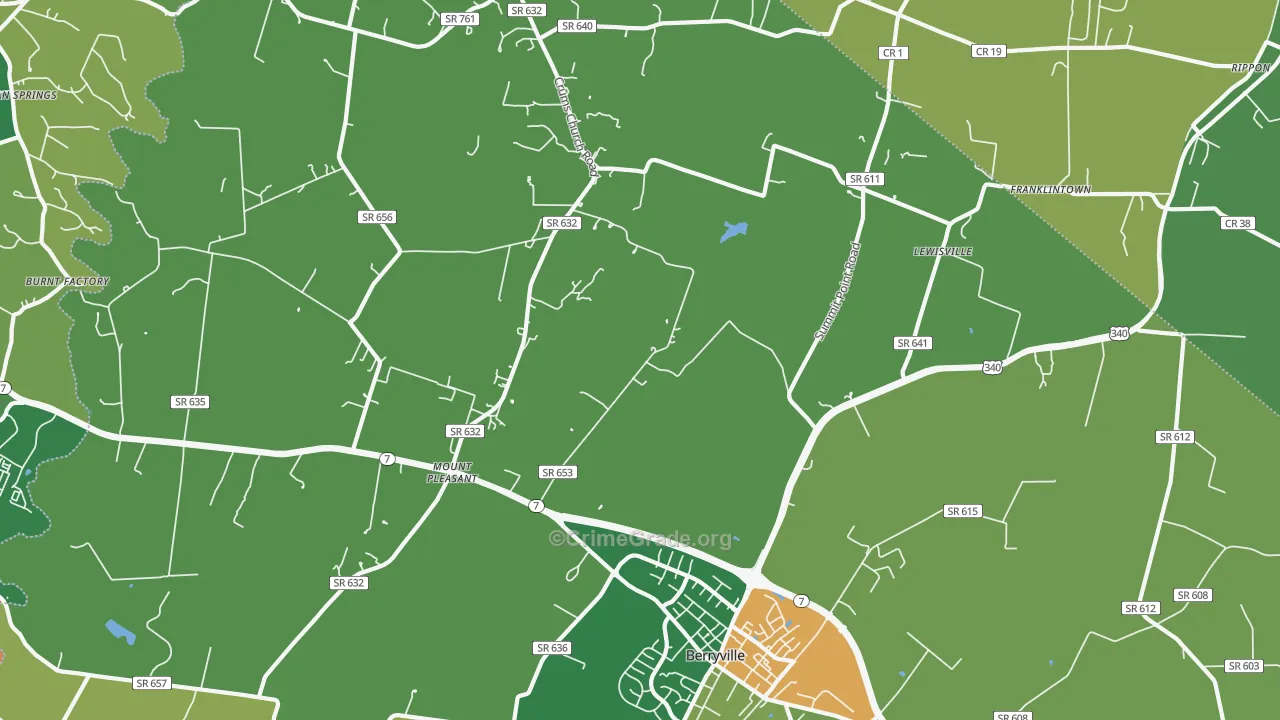 Stringtown, VA Map of Vandalism Rates