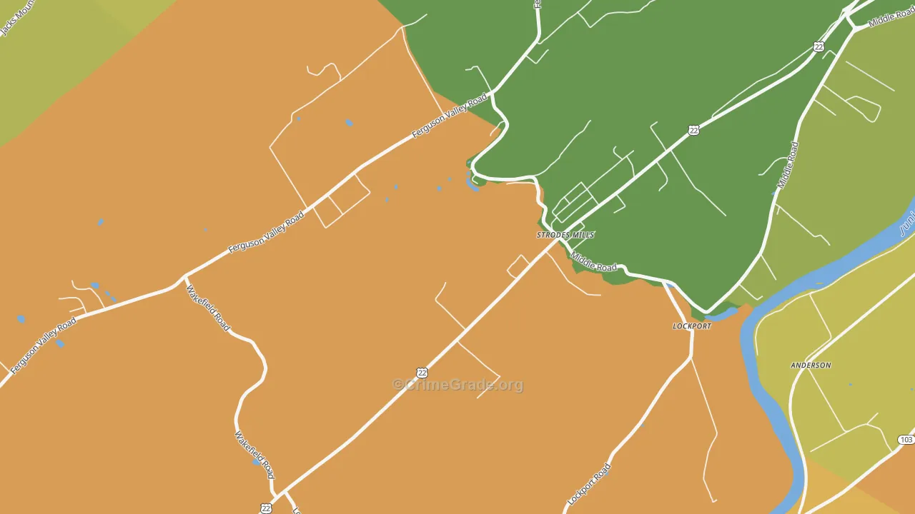 Strodes Mills, PA Map of Vandalism Rates