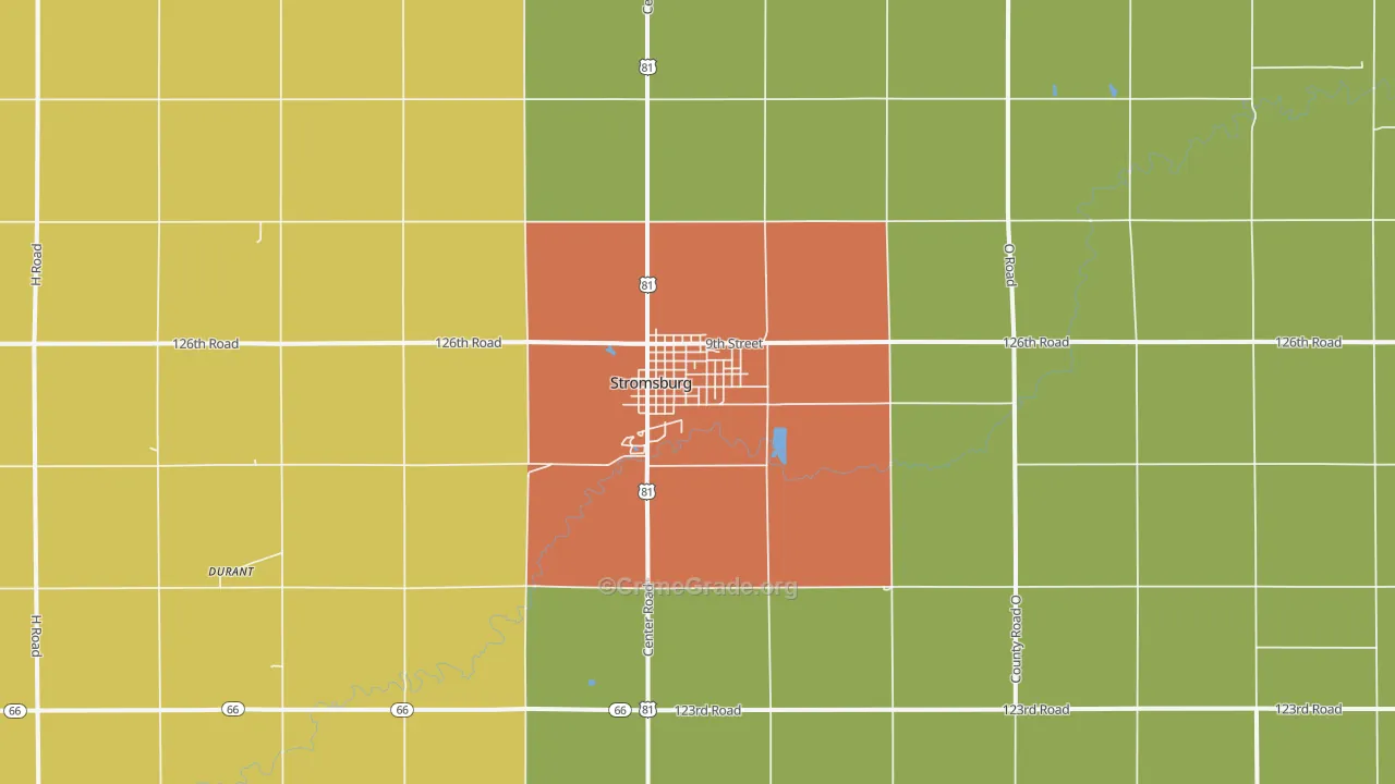 Stromsburg, NE Map of Vandalism Rates