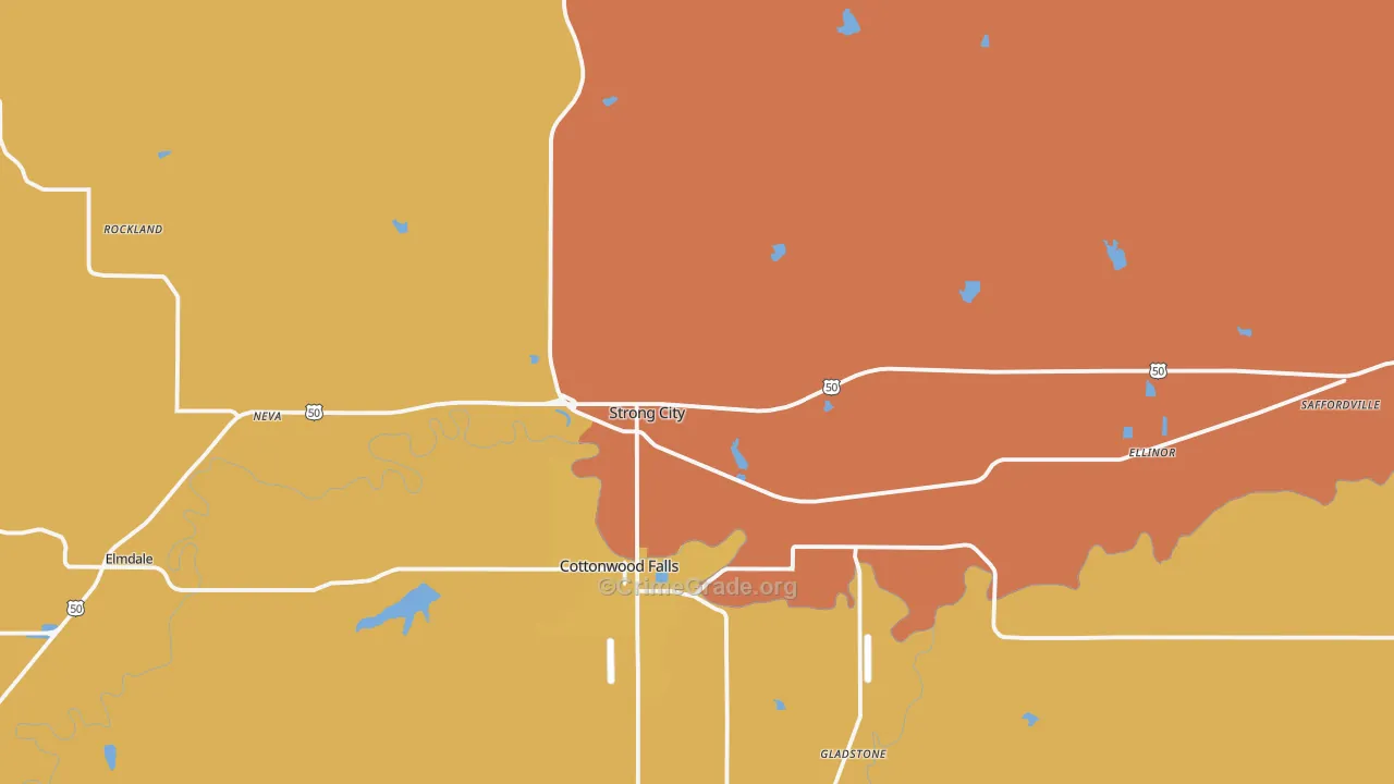 Strong City, KS Map of Vandalism Rates