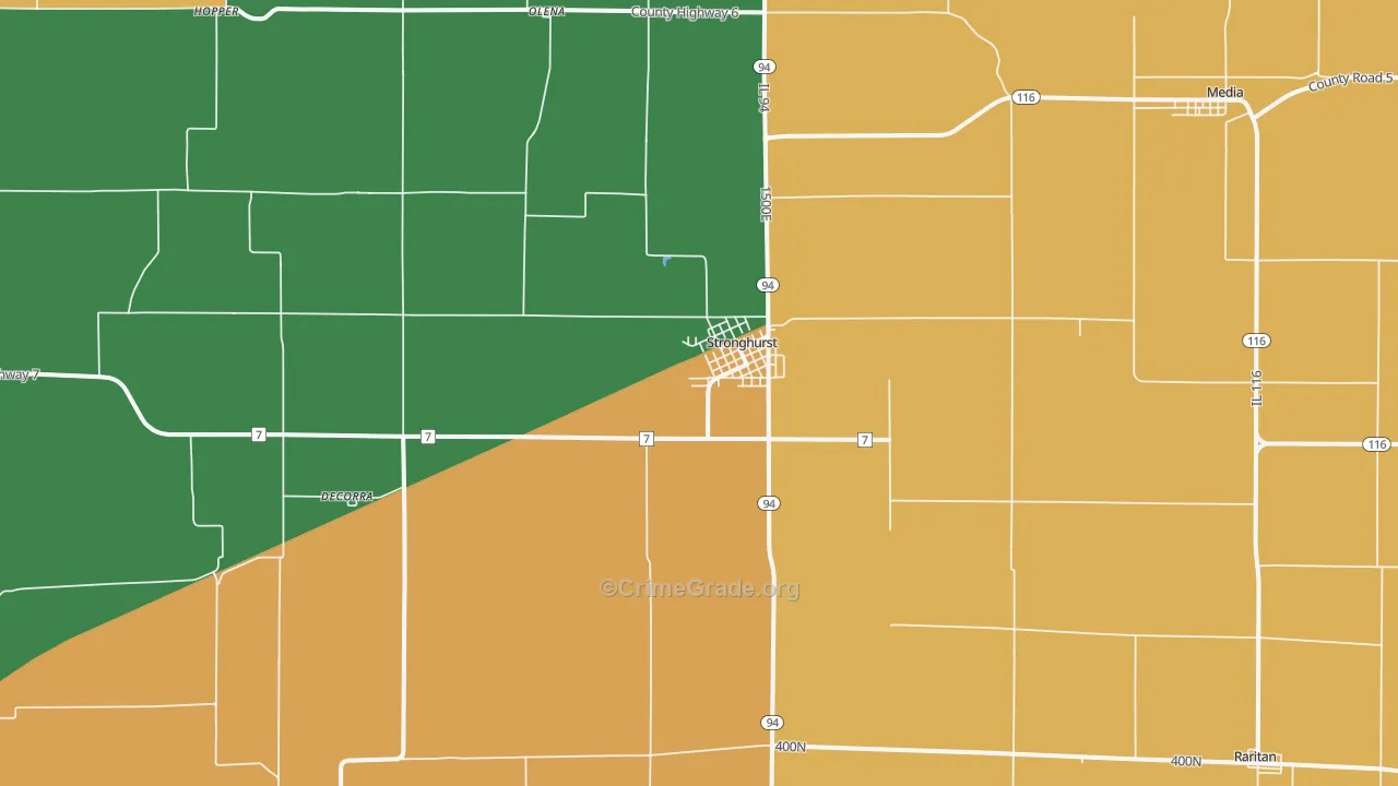 Stronghurst, IL Map of Vandalism Rates