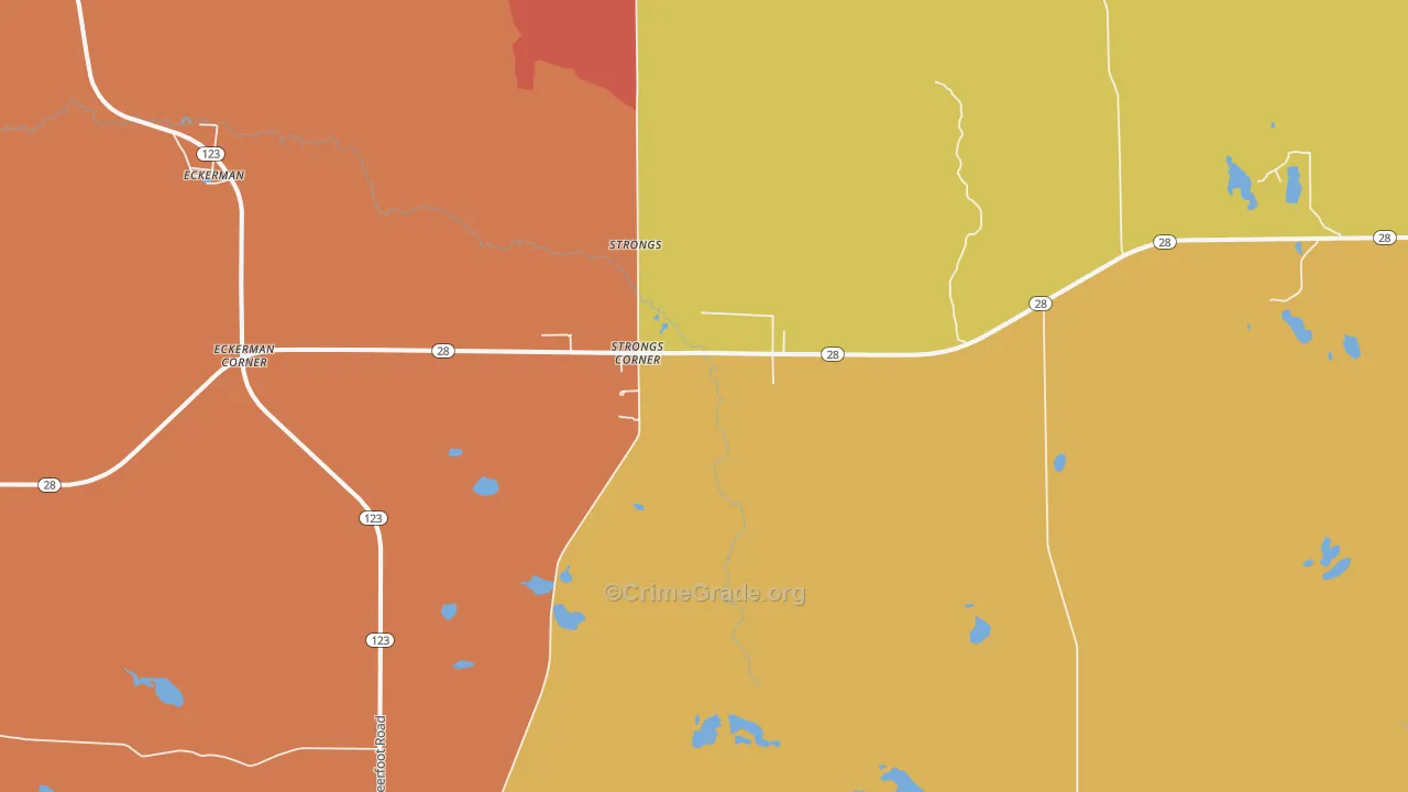 Strongs Corner, MI Map of Vandalism Rates