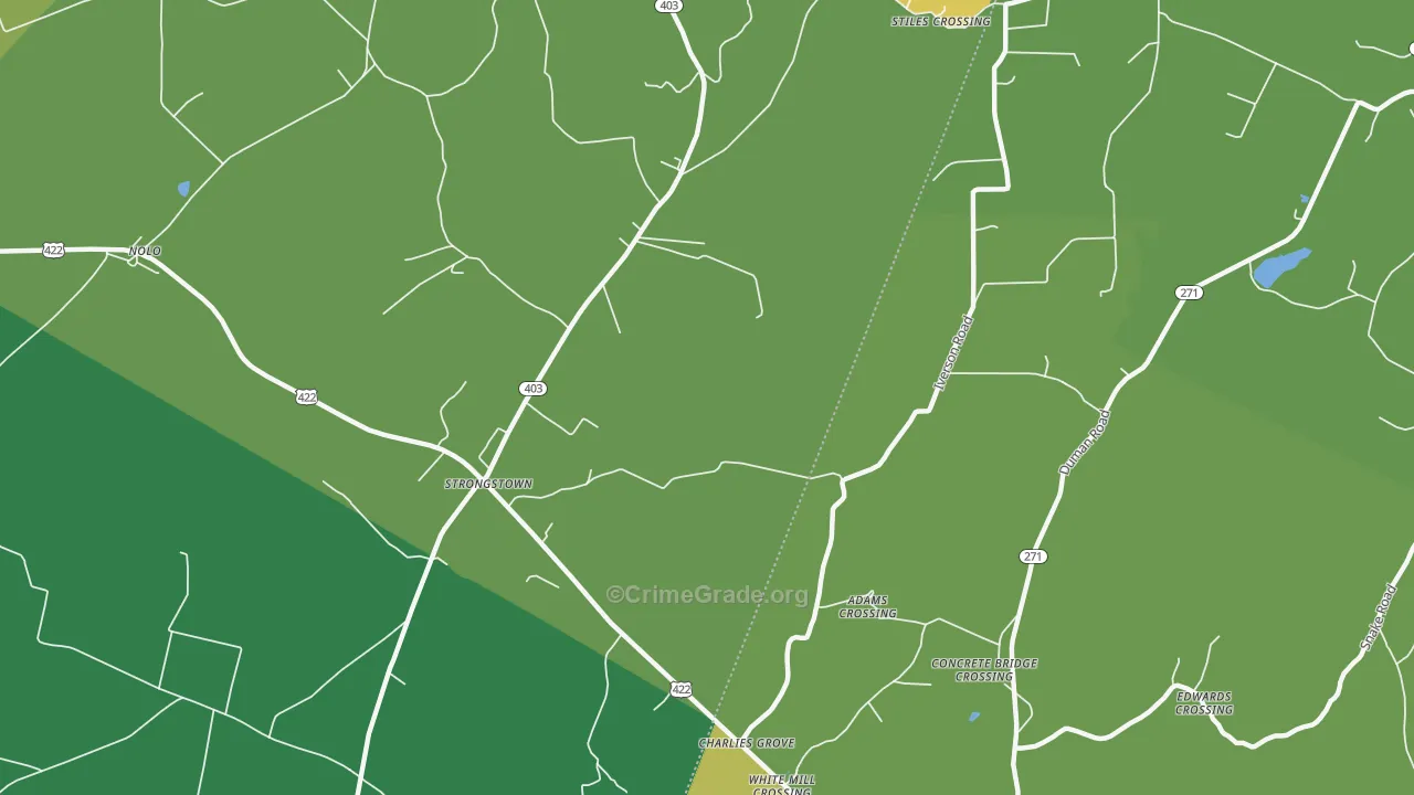 Strongstown, PA Map of Vandalism Rates