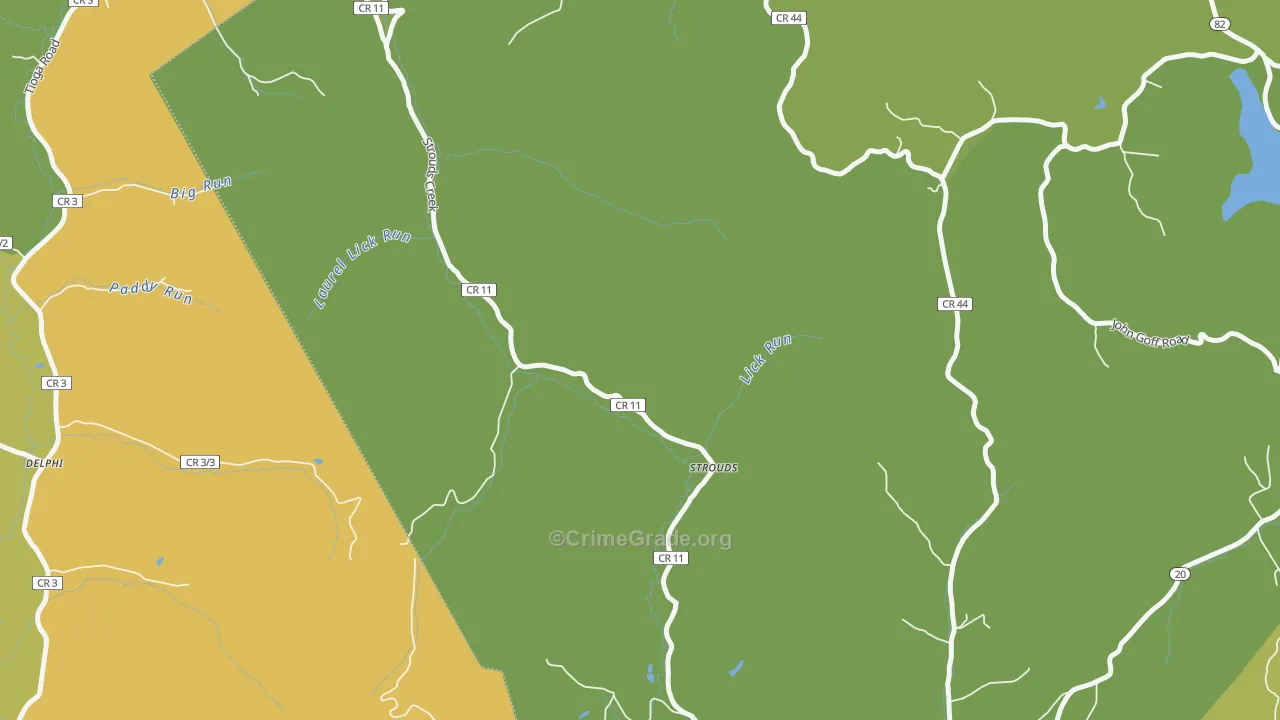 Strouds, WV Map of Vandalism Rates
