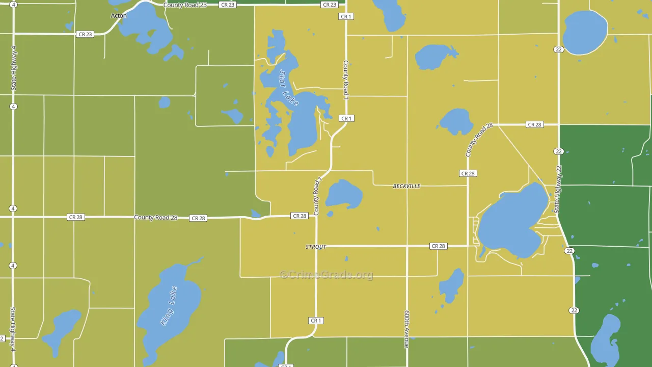 Strout, MN Map of Vandalism Rates