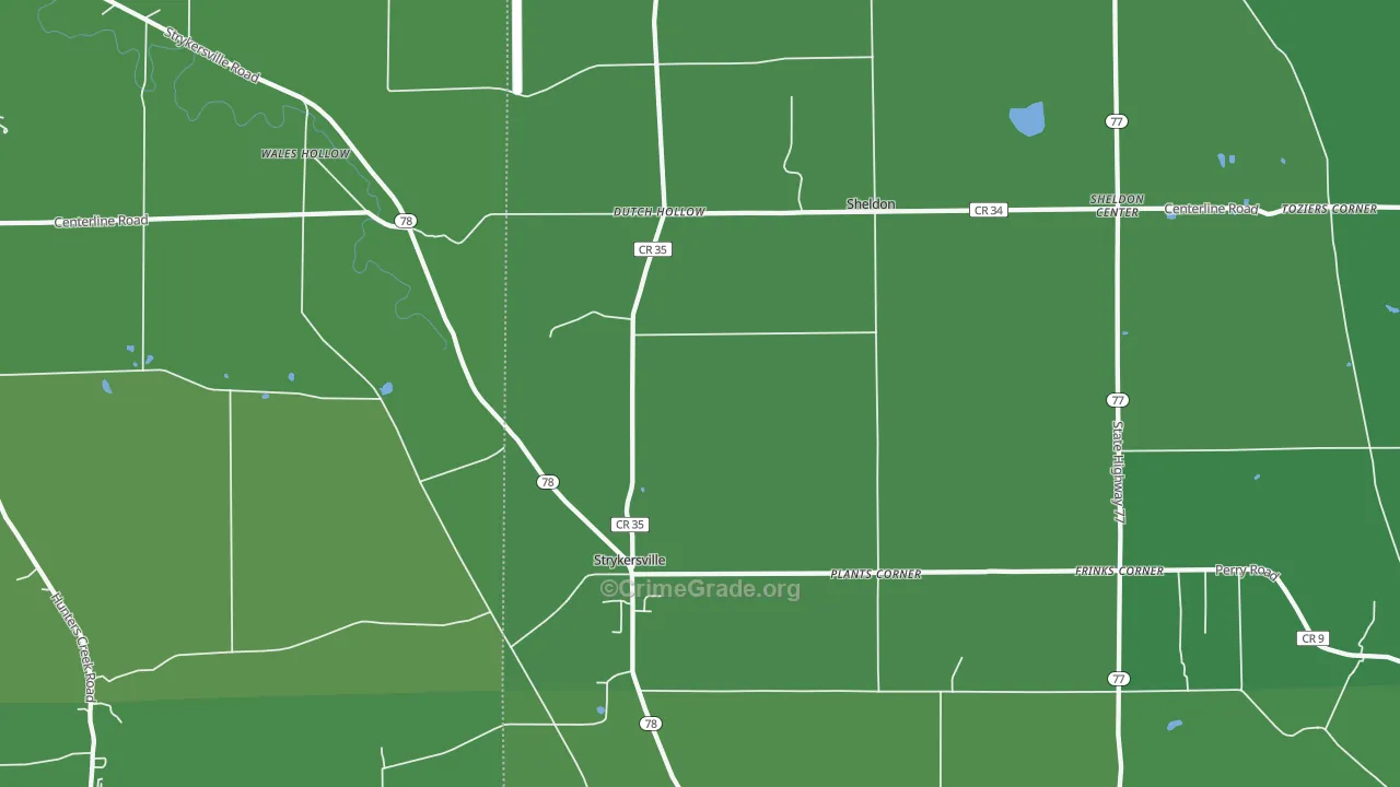 Strykersville, NY Map of Vandalism Rates
