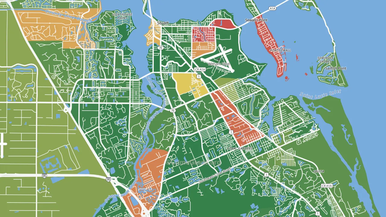 Stuart, FL Map of Vandalism Rates