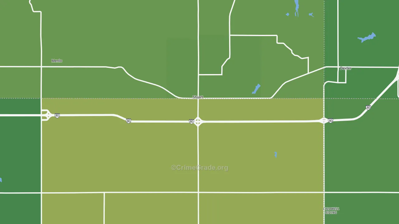 Stuart, IA Map of Vandalism Rates