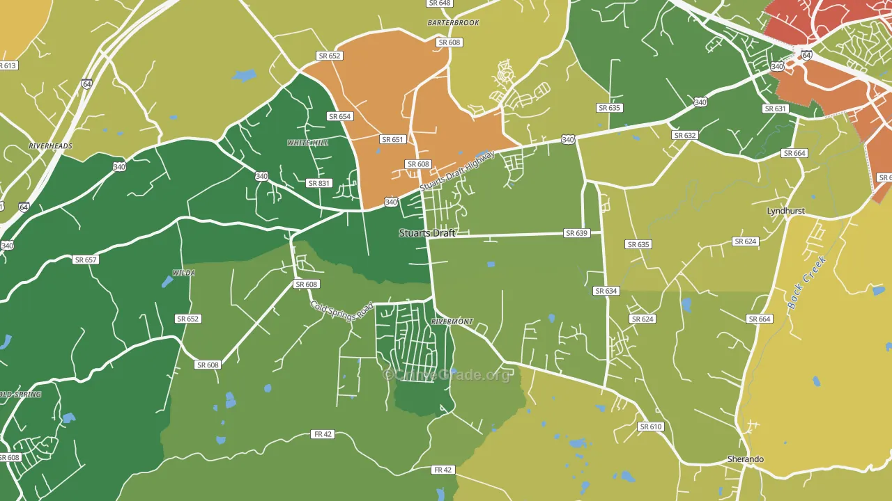 Stuarts Draft, VA Map of Vandalism Rates