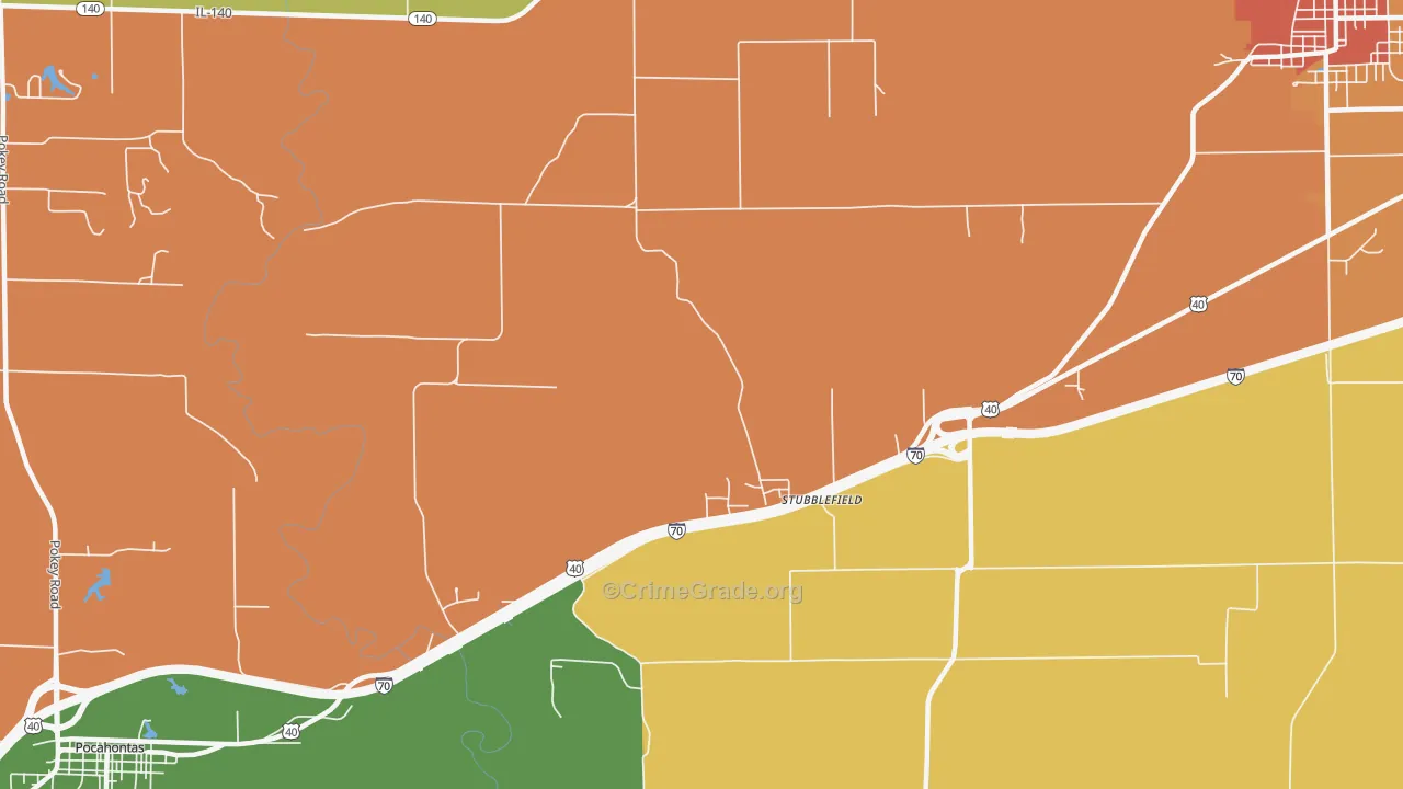 Stubblefield, IL Map of Vandalism Rates