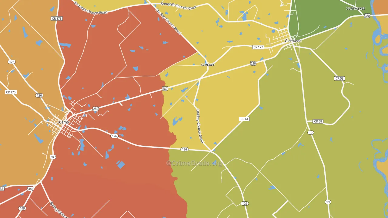 Stuckey, GA Map of Vandalism Rates