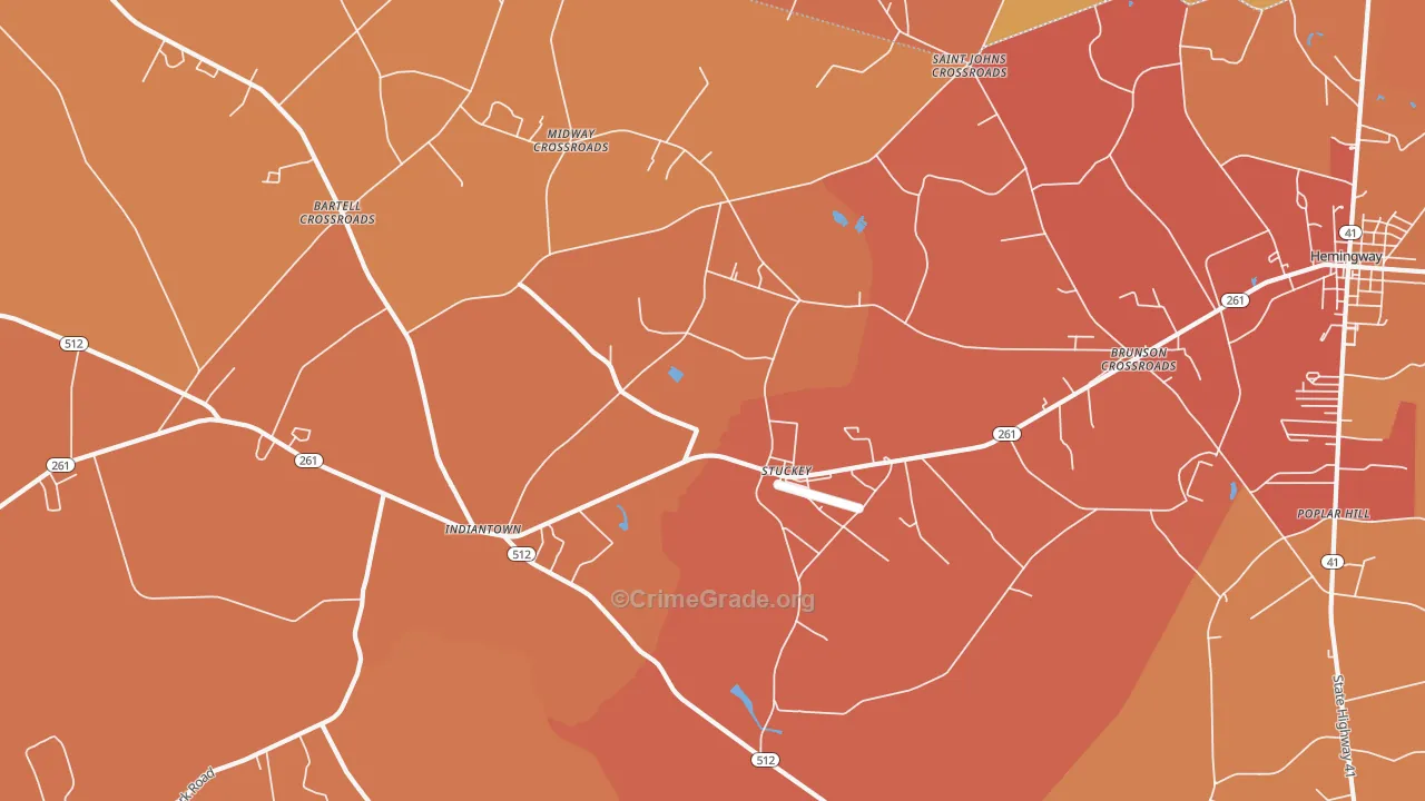 Stuckey, SC Map of Vandalism Rates